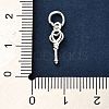 S925 Sterling Silver Heart Key Charms STER-K183-02A-S-3