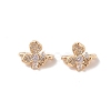 Brass Micro Pave Cubic Zirconia Slide Charms KK-B100-059G-2