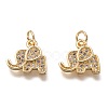 Brass Micro Pave Clear Cubic Zirconia Charms ZIRC-C020-35G-1