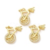 Rack Plating Brass Micro Pave Cubic Zirconia Pendants KK-C030-14G-3