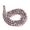Opaque Solid Color Electroplate Glass Beads Strands GLAA-F029-P4mm-A13-2