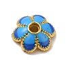 6-Petal Alloy Enamel Bead Caps FIND-G029-04G-2