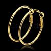 Women Big Earrings Real 18K Gold Plated Eco-Friendly Tin Alloy Big Hoop Earrings EJEW-BB09627-G-2