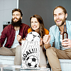 50Pcs Football Pattern Plastic Gift Bags with Die Cut Hole Handle ABAG-WH0046-65-5