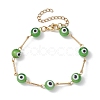 Lampwork Evil Eye Link Chain Bracelets BJEW-JB10045-05-1