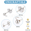 100Pcs 304 Stainless Steel Ball Post Stud Earring Findings STAS-UN0056-35-5