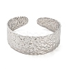 Non-Tarnish 304 Stainless Steel Textured Flat Cuff Bangles BJEW-G694-04P-2
