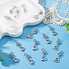 15Pcs Alloy Glass Heart Pendants PALLOY-TAC0254-02-4