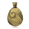Tibetan Style Egg/Teardrop Alloy Big Pendants PALLOY-J659-21AB-3A-1