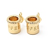 Rack Plating Brass Micro Pave Clear Cubic Zirconia Pendants ZIRC-I059-04G-3