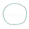 Minimalist Glass Seed Beads & Brass Beads Stretch Bracelets for Women BC0195-12-1