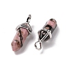 Natural Rhodonite Pointed Pendants G-K329-50P-3