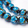 Handmade Inner Flower Lampwork Beads Strands LAMP-L072-B03-1