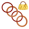 4Pcs 2 Style Round Ring Wood Bag Handles FIND-WR0008-06-1