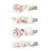 4Pcs 4 Styles Natural Shell Alligator Hair Clips PHAR-TA000014-2