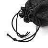 Polyester Imitation Burlap Packing Pouches Drawstring Bags ABAG-R005-14x10-09-3