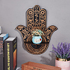 Hamsa Hand Wooden Crystal Sphere Display Stands AJEW-WH0258-822D-4