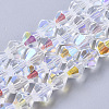 Electroplate Glass Beads Strands X-EGLA-Q118-8mm-C17-1