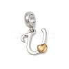 Brass European Dangle Charms KK-Z097-01U-GP-1