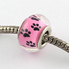 Large Hole Dog Paw Prints Pattern Resin European Beads OPDL-Q129-226A-2