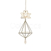 Quartz Crystal & Brass Pendant Decorations HJEW-M007-01G-1