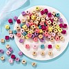 420Pcs 2 Style Natural Wood Printed Beads WOOD-LS0001-31-5