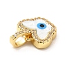 Brass Micro Pave Cubic Zirconia Charms KK-C009-02E-3