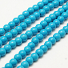 1 Strand Dyed Deep Sky Blue Round Synthetic Turquoise Beads Strands X-TURQ-G106-6mm-02F-3