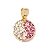 Brass Micro Pave Cubic Zirconia Charms Real 18K Gold Plated KK-G415-39G-02-1