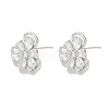 Brass Micro Pave Cubic Zirconia Stud Earring Findings LS-KK-Z094-09P-3