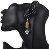 Electroplated Glass & TOHO Round Seed Beaded Alloy Triangle Eye Dangle Earrings EJEW-MZ00635-2