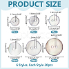 120Pcs 6 Styles Dyed Natural Shell Buttons BUTT-WR0001-42A-2