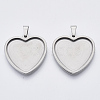 Non-Tarnish 201 Stainless Steel Pendant Cabochon Settings X-STAS-R101-02-1