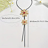 Alloy Glass Flower Black Waxed Cord Lariat Y Necklaces for Women FS-WGE5F3A-02-3