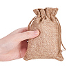 Burlap Packing Pouches Drawstring Bags ABAG-BC0001-07B-14x10-5