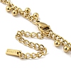 304 Stainless Steel Round Ball Charms Link Chain Necklaces NJEW-G119-01G-3
