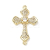 Easter Religion Brass Micro Pave Cubic Zirconia Connector Charms KK-T085-18G-G-1