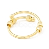 Brass Rotating Beaded Open Cuff Ring RJEW-H102-02G-2