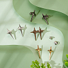 8 Sets 4 Colors Sparkling Star Shape Alloy Adjustable Jean Button Pins DIY-FG0004-87-4