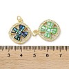 Brass Micro Pave Clear Cubic Zirconia Pendants KK-C045-20G-3