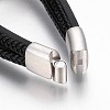 Braided Microfiber PU Leather Cord Multi-strand Bracelets BJEW-K206-H-01P-3