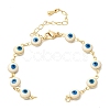 Brass Acrylic Blue Evil Eye Link Chain Bracelet Making MAK-K024-20G-1