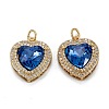 Brass Micro Pave Cubic Zirconia Pendants KK-G404-B-01R-G-2