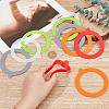 10Pcs 5 Colors Silicone Rings AJEW-GF0005-71-3