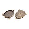 Tibetan Style Alloy Cabochon Connector Settings TIBE-Q079-18x25-AB-FF-3