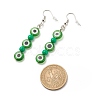 Lampwork Evil Eye & Acrylic Beaded Dangle Earrings EJEW-JE04972-03-4