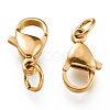 Ion Plating(IP) 304 Stainless Steel Lobster Claw Clasps X-STAS-G240-01D-G-3