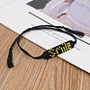 Word Smile Loom Pattern Miyuki Seed Beads Bracelets for Women BJEW-Z013-29-4
