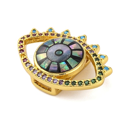 Brass Micro Pave Cubic Zirconia Slide Charms KK-A232-01D-1