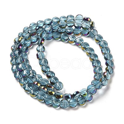 Electroplate Transparent Glass Beads Strands EGLA-Z001-02E-1